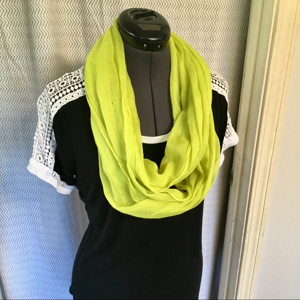 Lime green infinity scarf